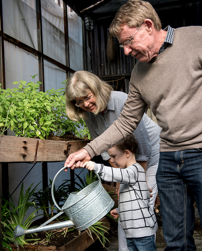 Sealord Naked Organic Fertiliser - Grandparent Helping Young Boy